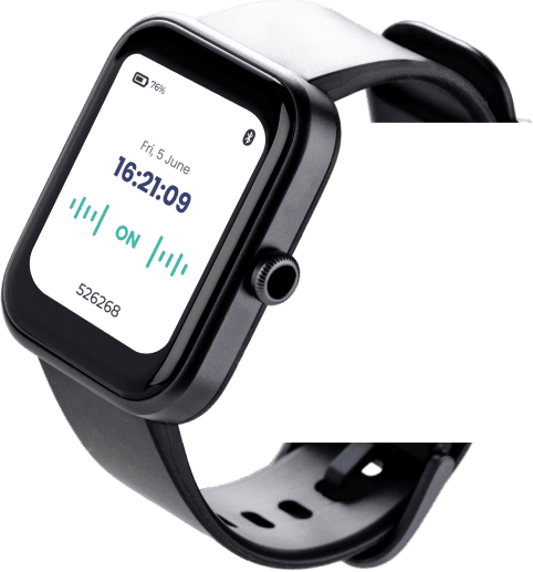 Smartwatch displaying real-time cough monitoring data