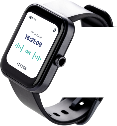 Smartwatch displaying real-time cough monitoring data